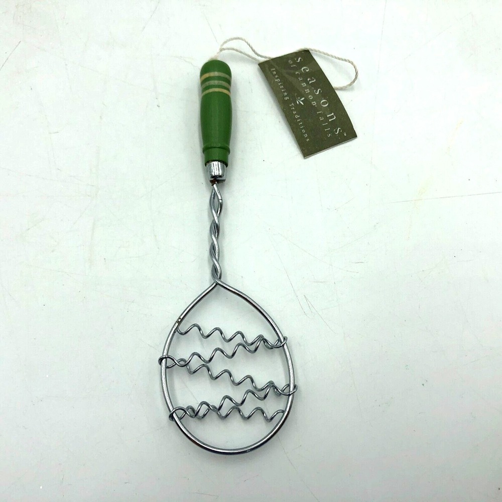 Seasons of Cannon Falls SCF Midwest Mini Whisk Green Christmas Ornament Spoon